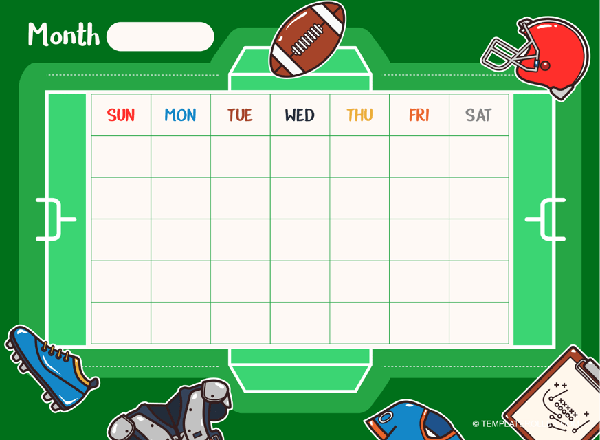 Football schedule template - A dynamic and customizable document for organizing and planning your football games and events.