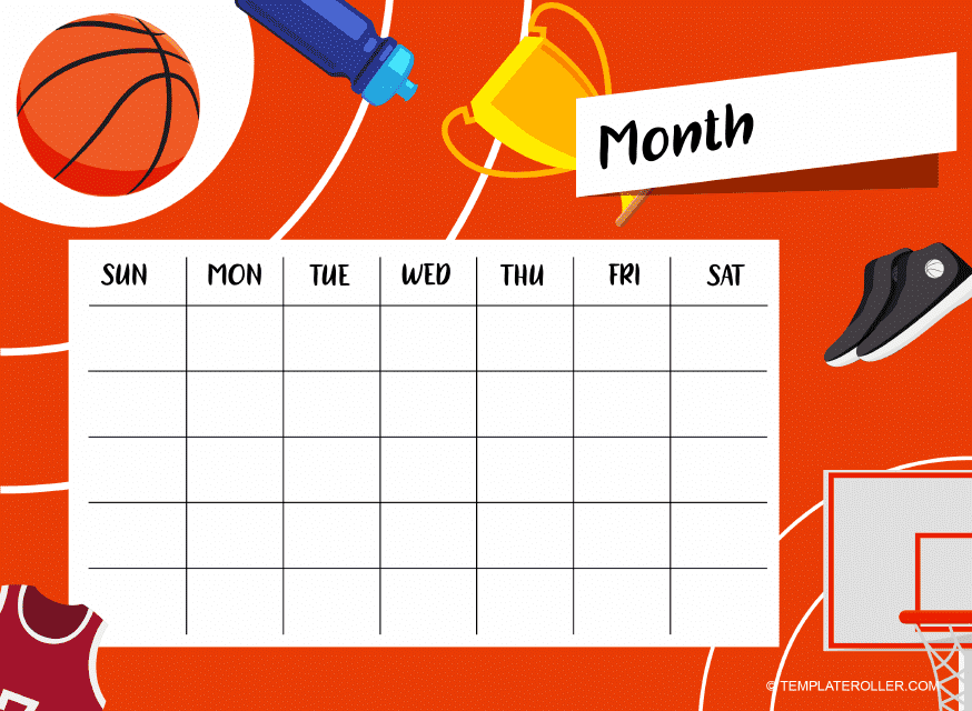 Basketball Schedule Template - Orange