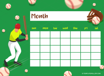 &quot;Baseball Schedule Template - Green&quot;