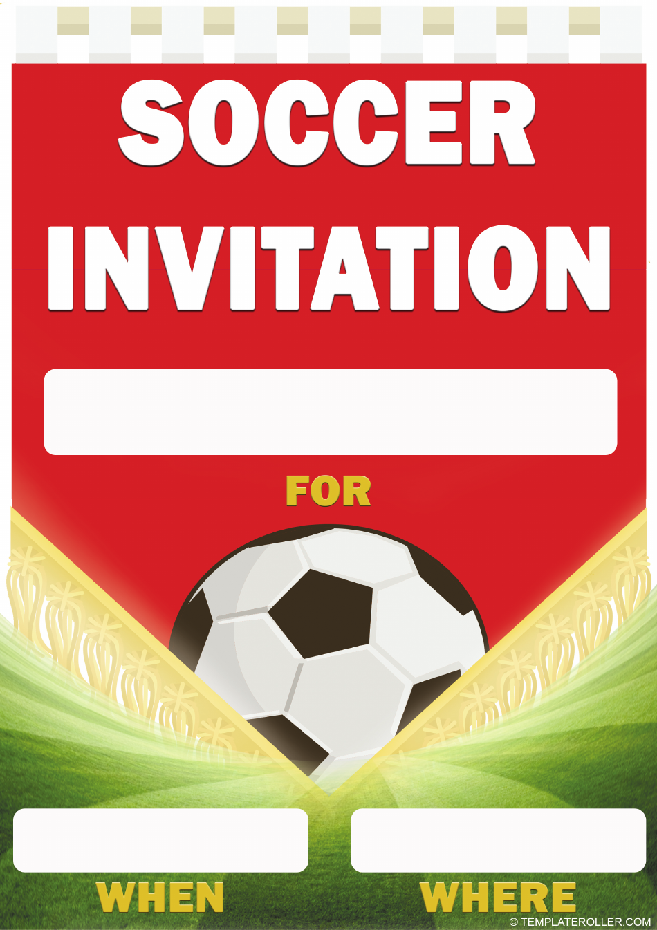 Soccer Invitation Template in Red and Green