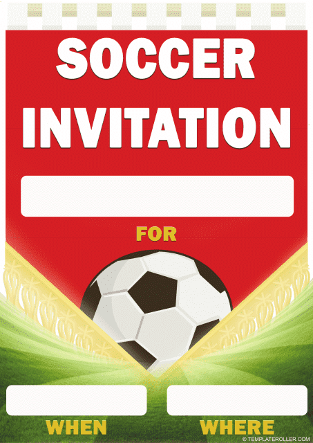 Soccer Invitation Template in Red and Green