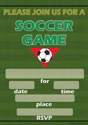 Document preview: Soccer Invitation Template - Dark Green