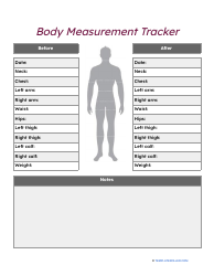 Document preview: Body Measurement Tracker Template