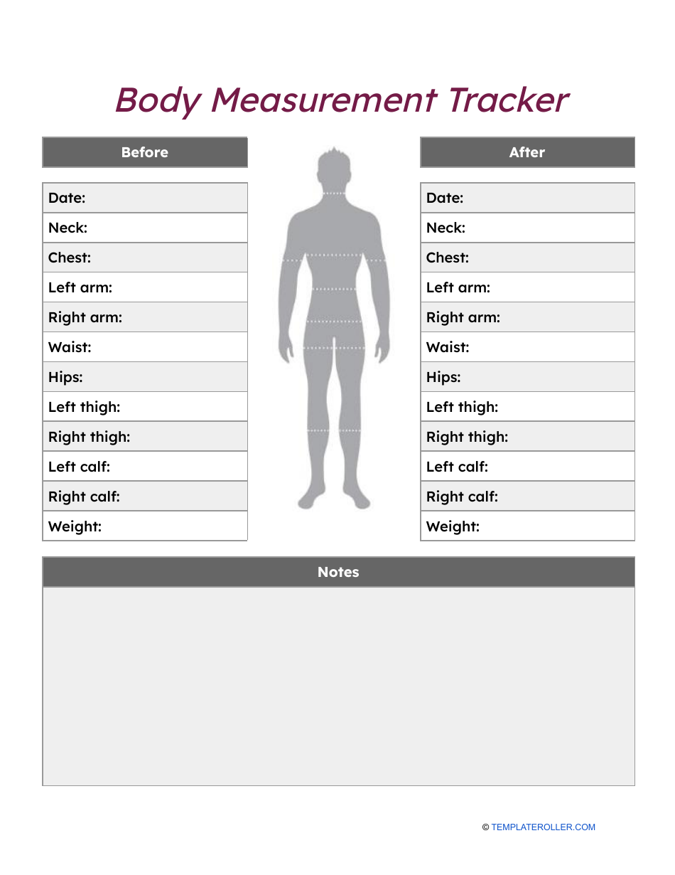 Body Measurement Tracker Template - Image Preview