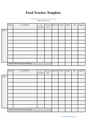 Document preview: Food Tracker Template