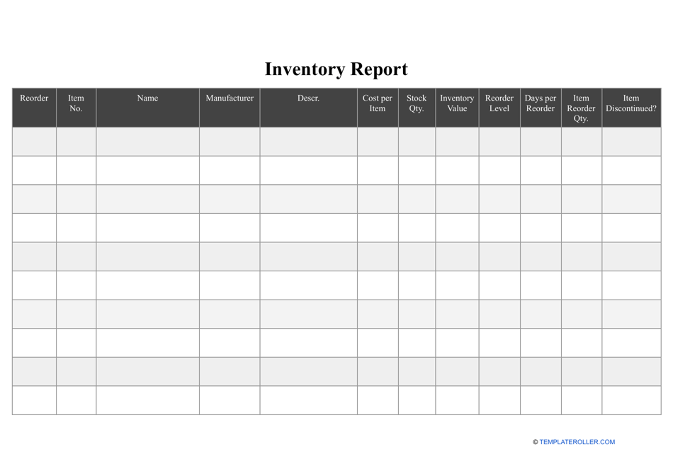 Inventory Report Template - Fill Out, Sign Online and Download PDF ...