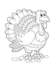Document preview: Thanksgiving Coloring Sheet - Cute Turkey