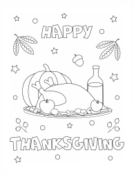 Thanksgiving Coloring Sheet - Dishes