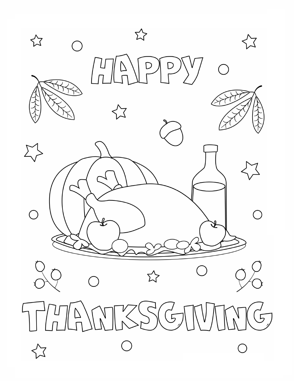 Thanksgiving Coloring Sheet - Dishes Download Printable PDF ...