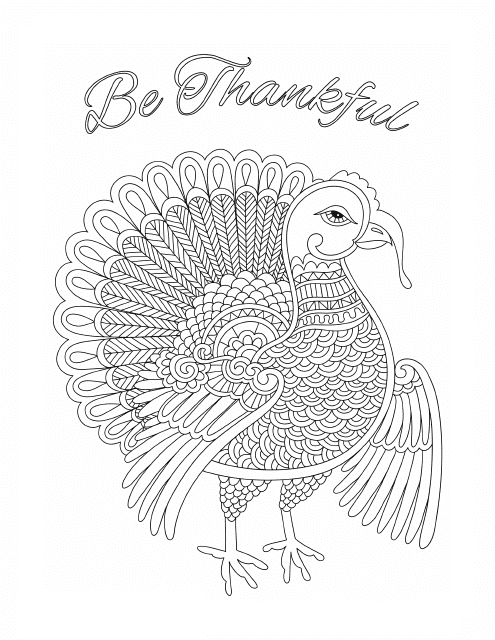 Thanksgiving Coloring Sheet - Be Thankful