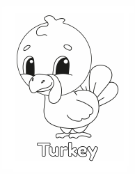 Document preview: Thanksgiving Coloring Sheet - Baby Turkey