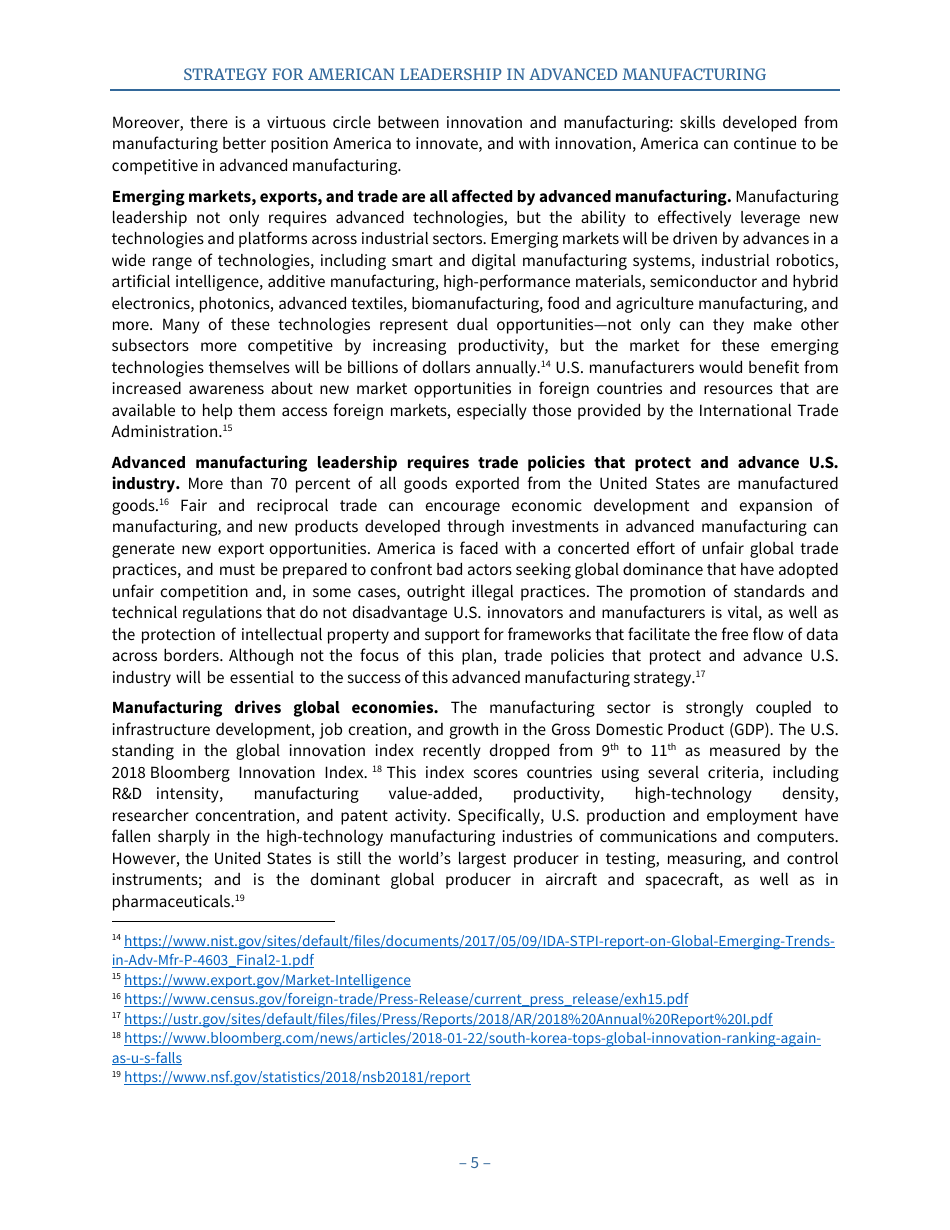 Strategy for American Leadership in Advanced Manufacturing, Page 10