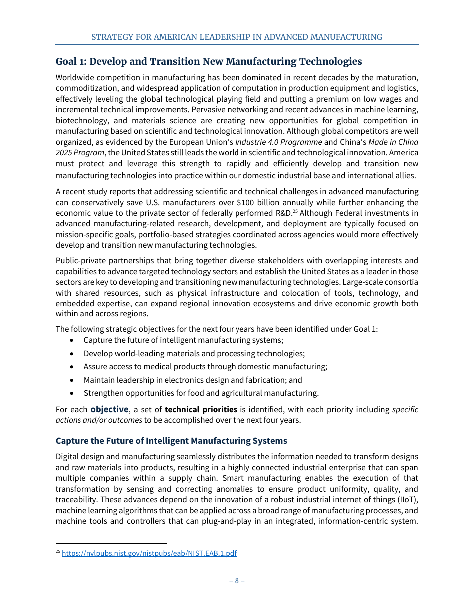Strategy for American Leadership in Advanced Manufacturing, Page 13