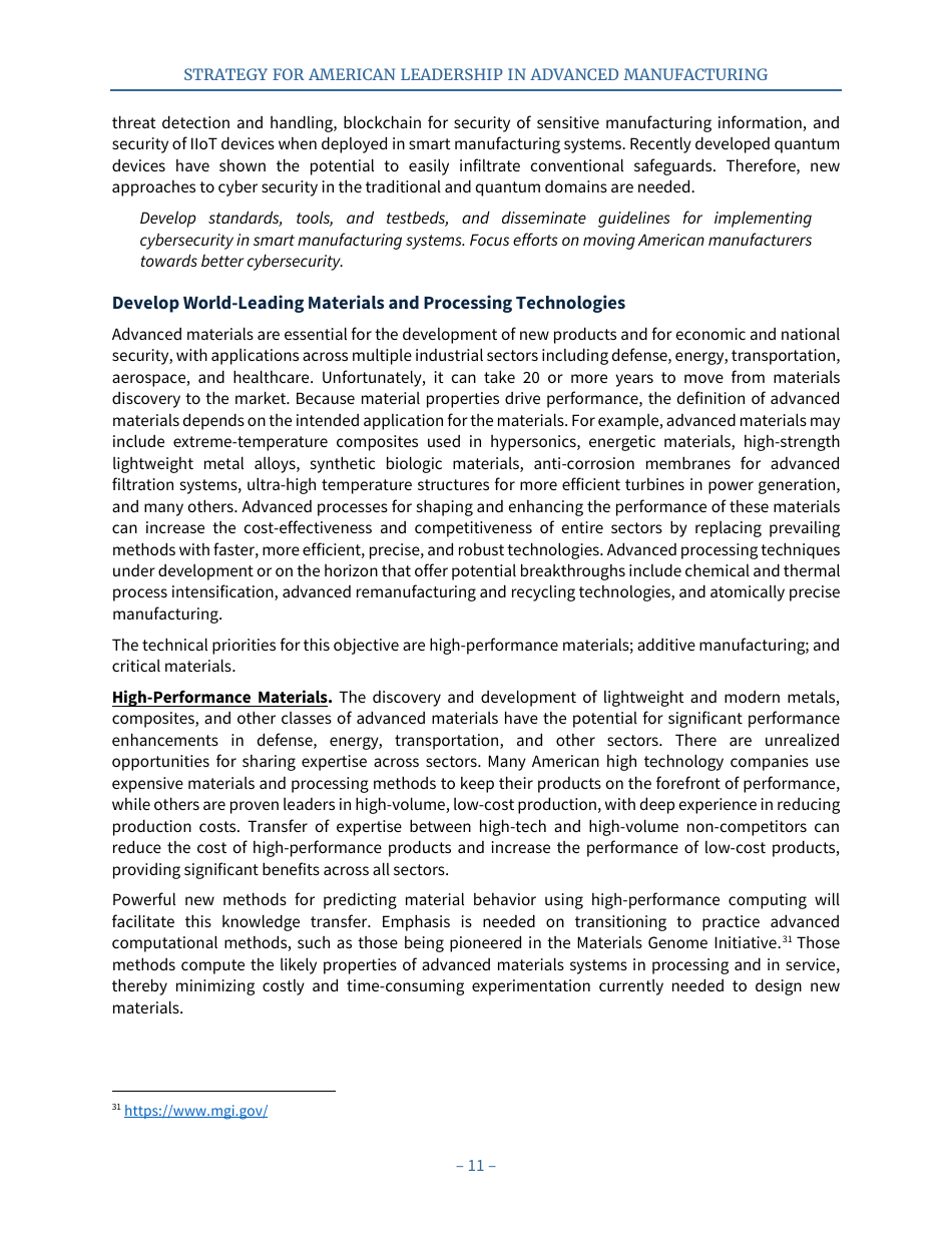 Strategy for American Leadership in Advanced Manufacturing, Page 16