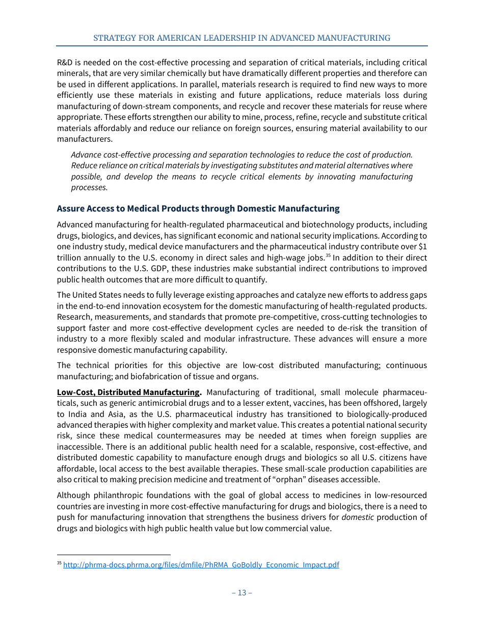 Strategy for American Leadership in Advanced Manufacturing, Page 18
