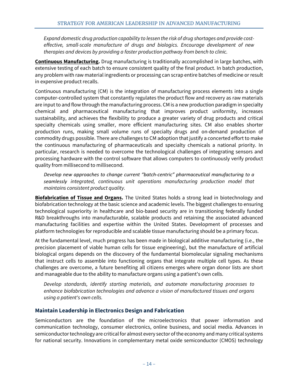 Strategy for American Leadership in Advanced Manufacturing, Page 19