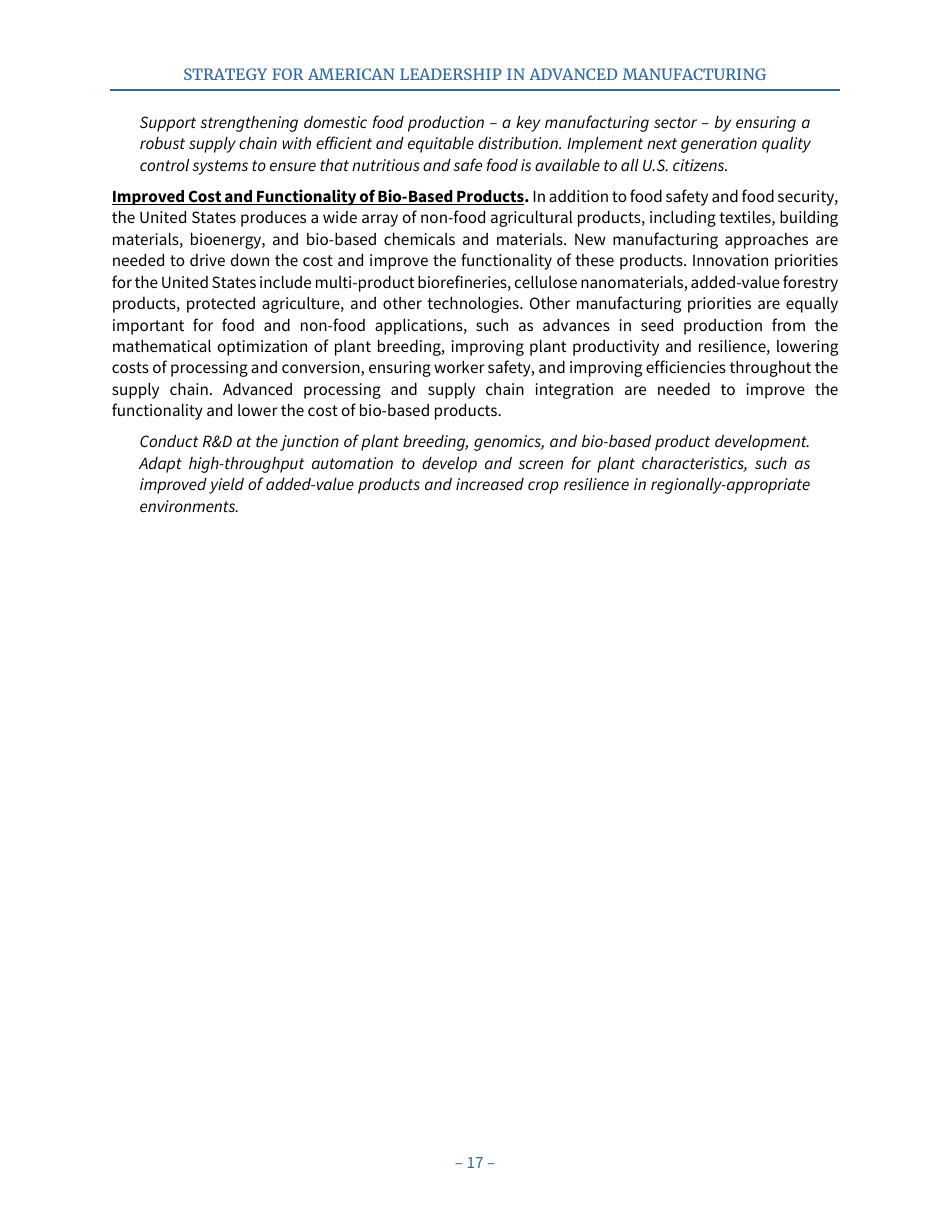 Strategy for American Leadership in Advanced Manufacturing, Page 22