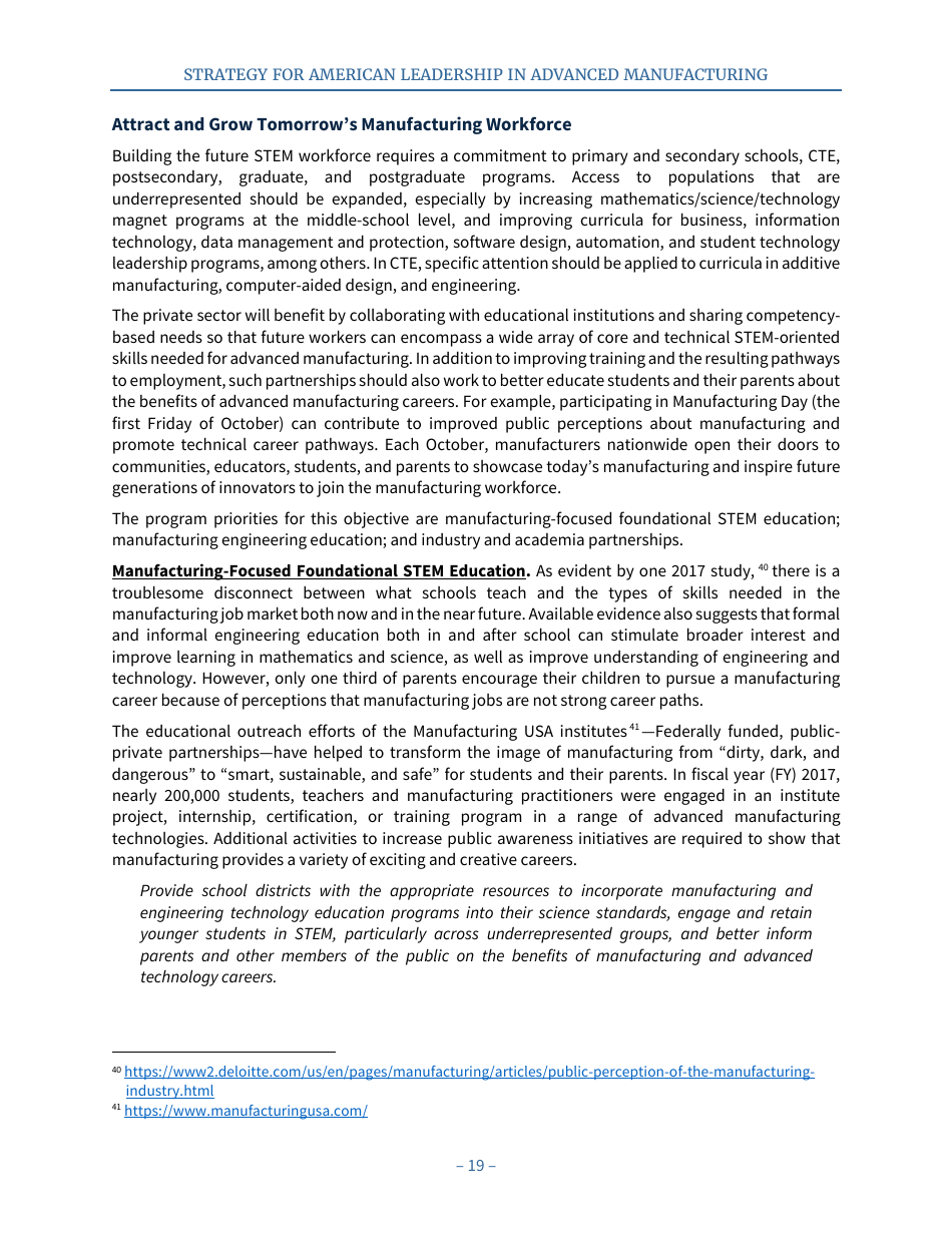 Strategy for American Leadership in Advanced Manufacturing, Page 24