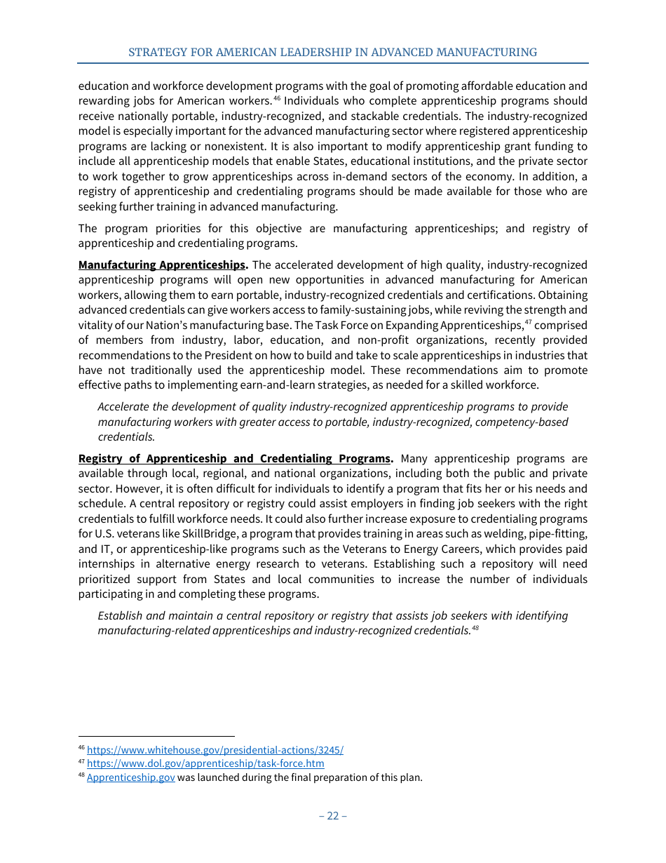 Strategy for American Leadership in Advanced Manufacturing, Page 27