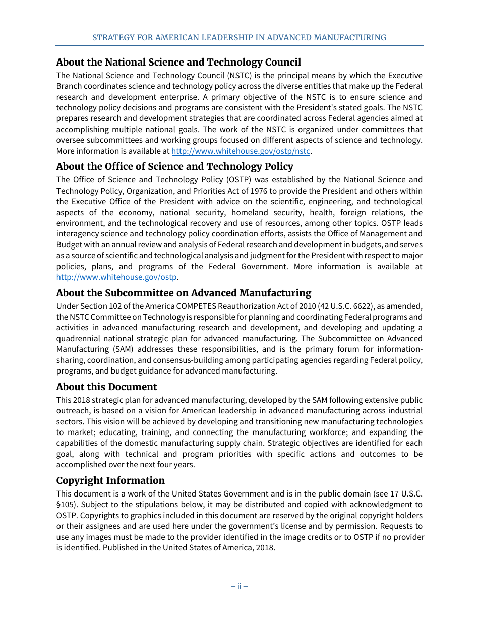 Strategy for American Leadership in Advanced Manufacturing, Page 2