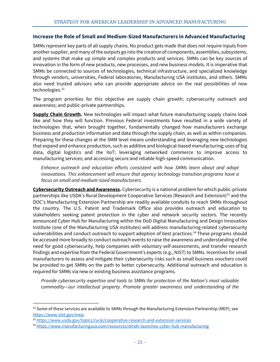 Strategy for American Leadership in Advanced Manufacturing, Page 30