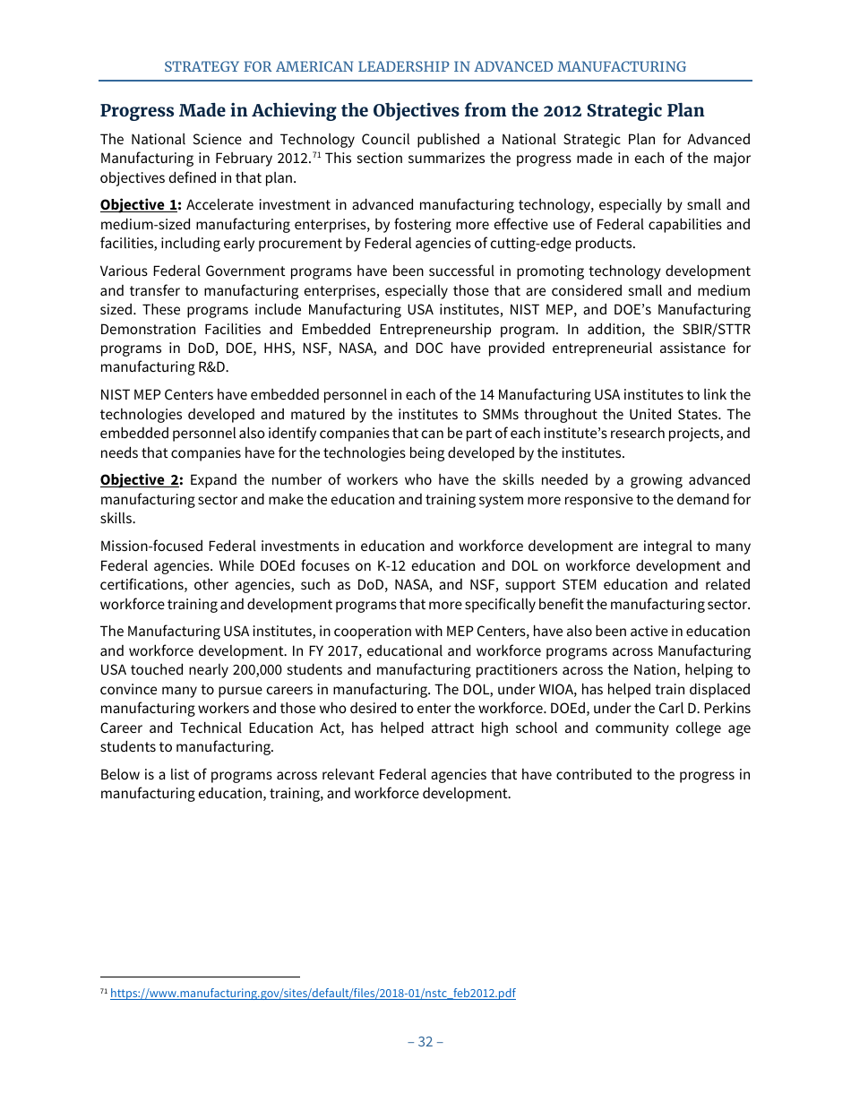 Strategy for American Leadership in Advanced Manufacturing, Page 37