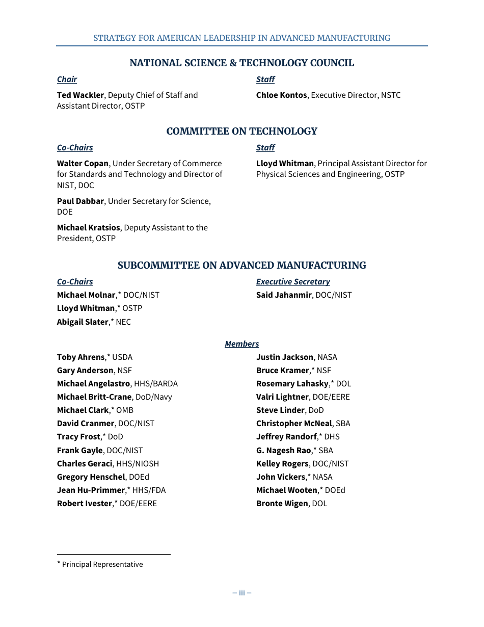 Strategy for American Leadership in Advanced Manufacturing, Page 3