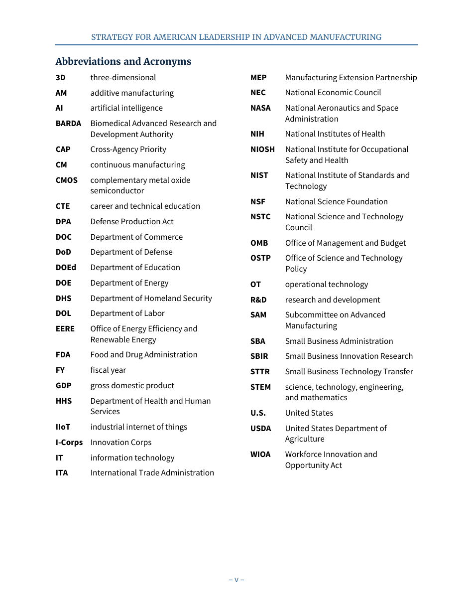 Strategy for American Leadership in Advanced Manufacturing, Page 5