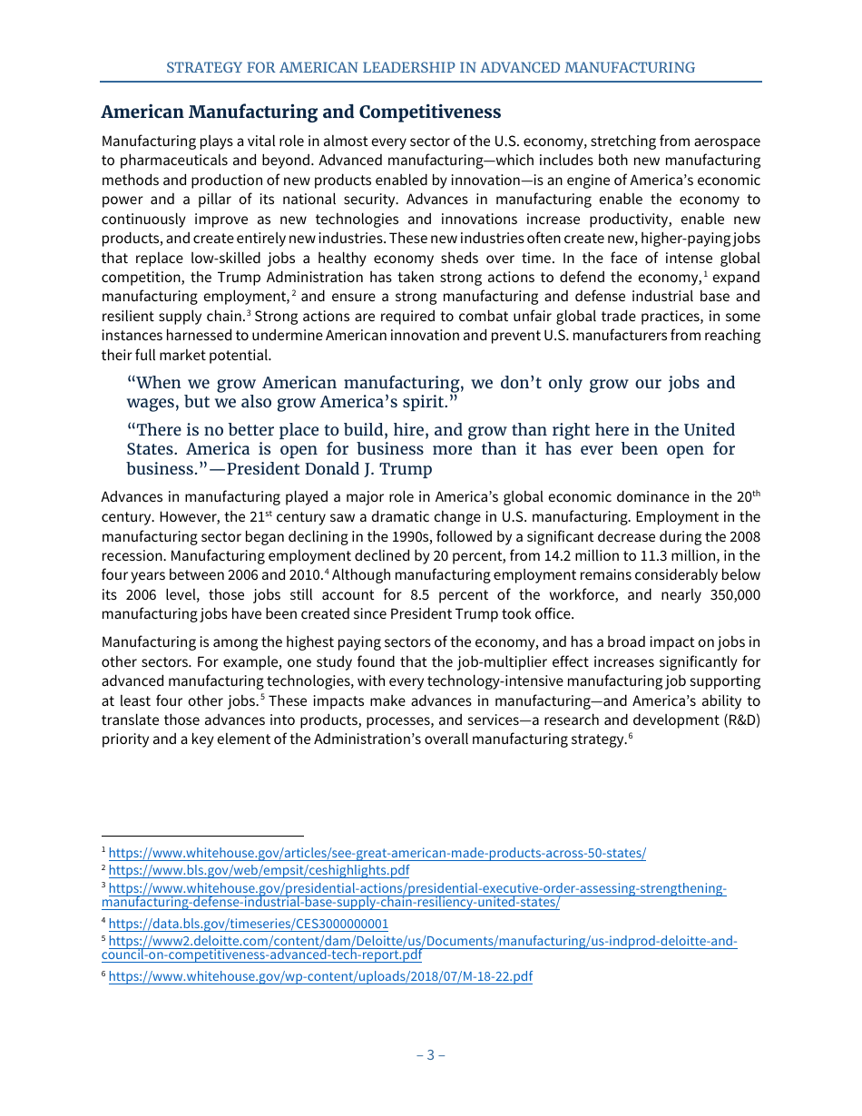 Strategy for American Leadership in Advanced Manufacturing, Page 8