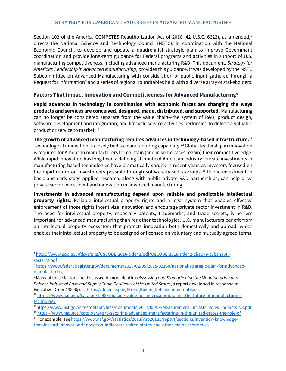 Strategy for American Leadership in Advanced Manufacturing, Page 9