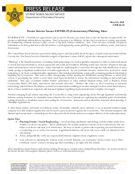Document preview: Secret Service Issues Covid-19 (Coronavirus) Phishing Alert - Press Release