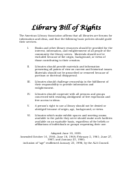 Document preview: Library Bill of Rights