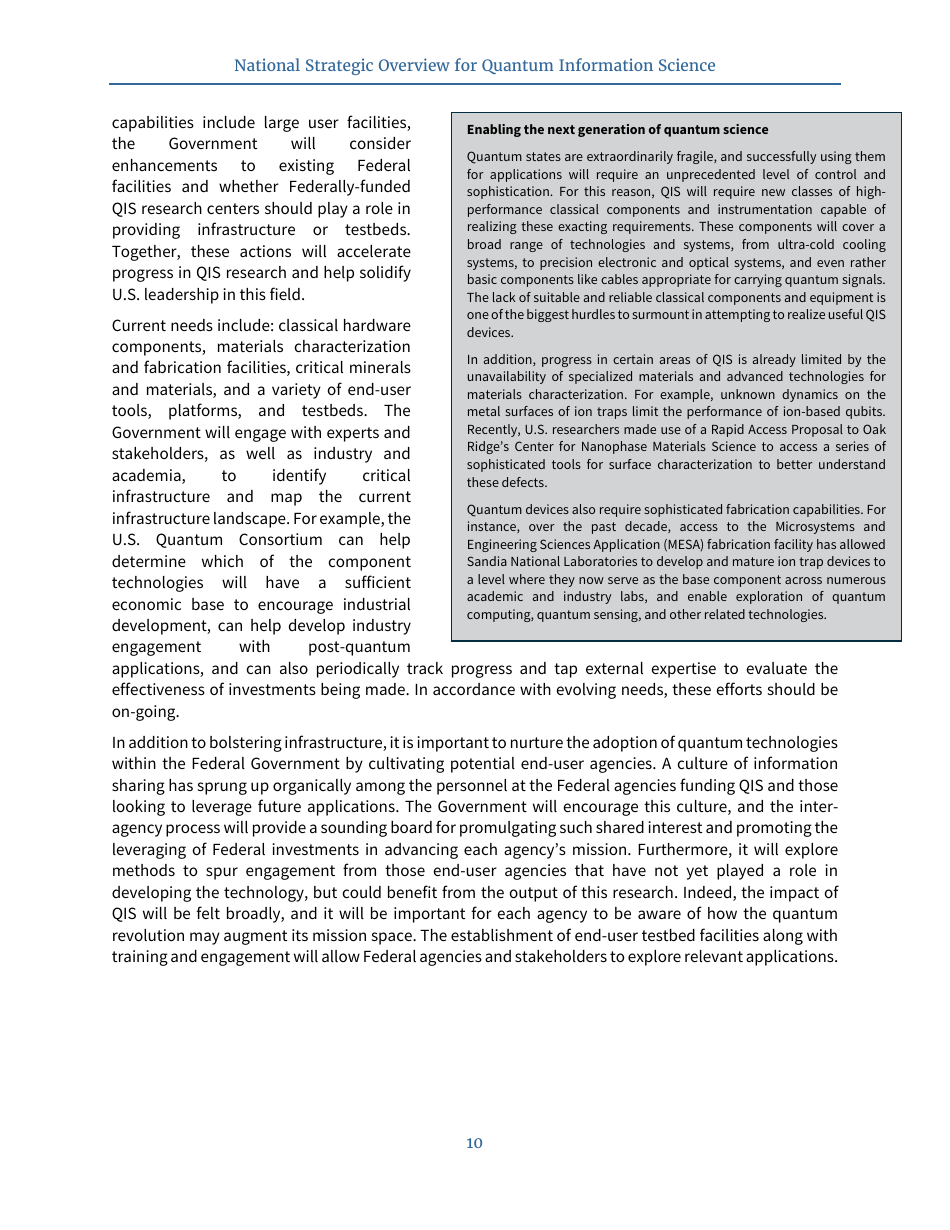 National Strategic Overview for Quantum Information Science, Page 14