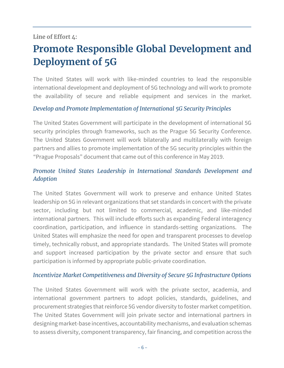 National Strategy to Secure 5g of the United States of America, Page 10