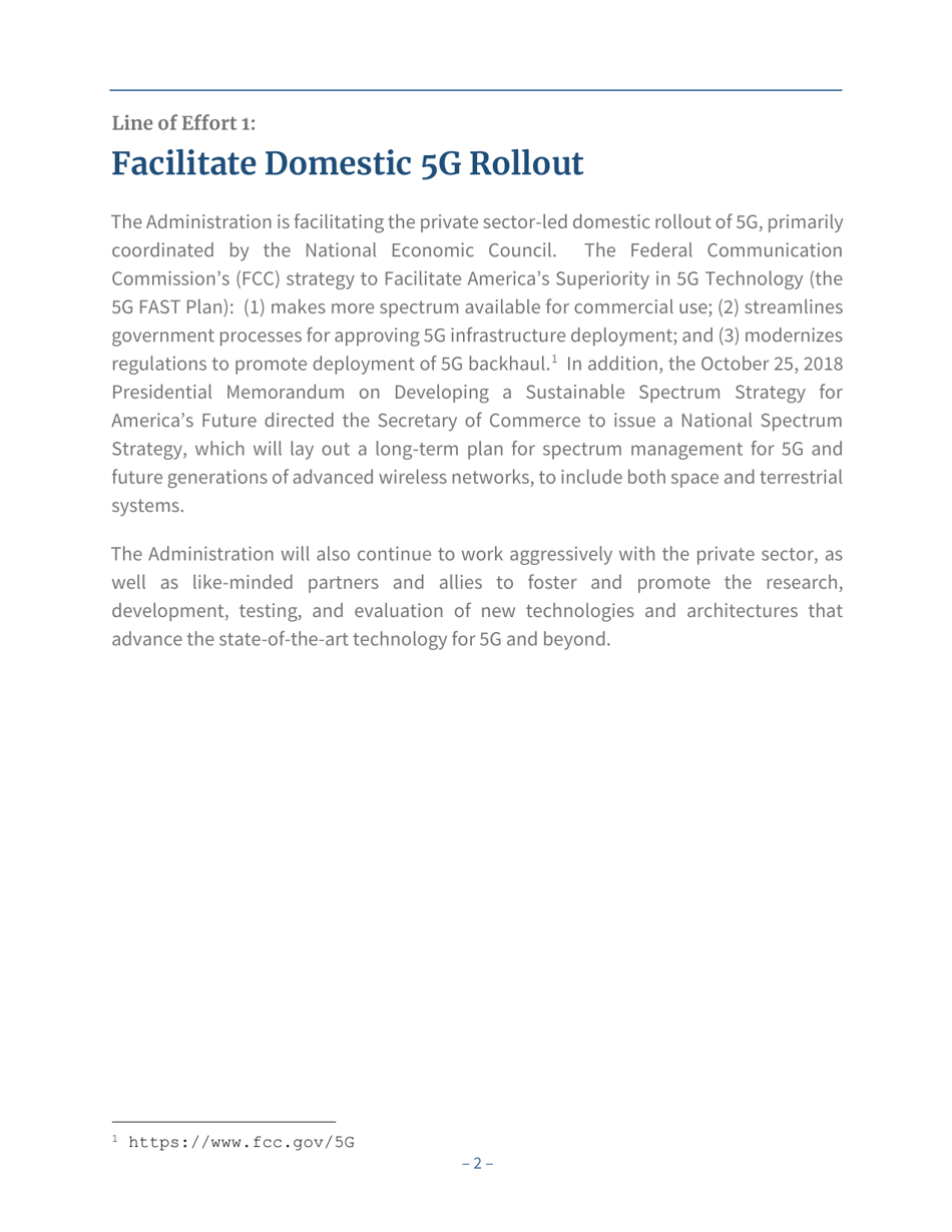 National Strategy to Secure 5g of the United States of America, Page 6