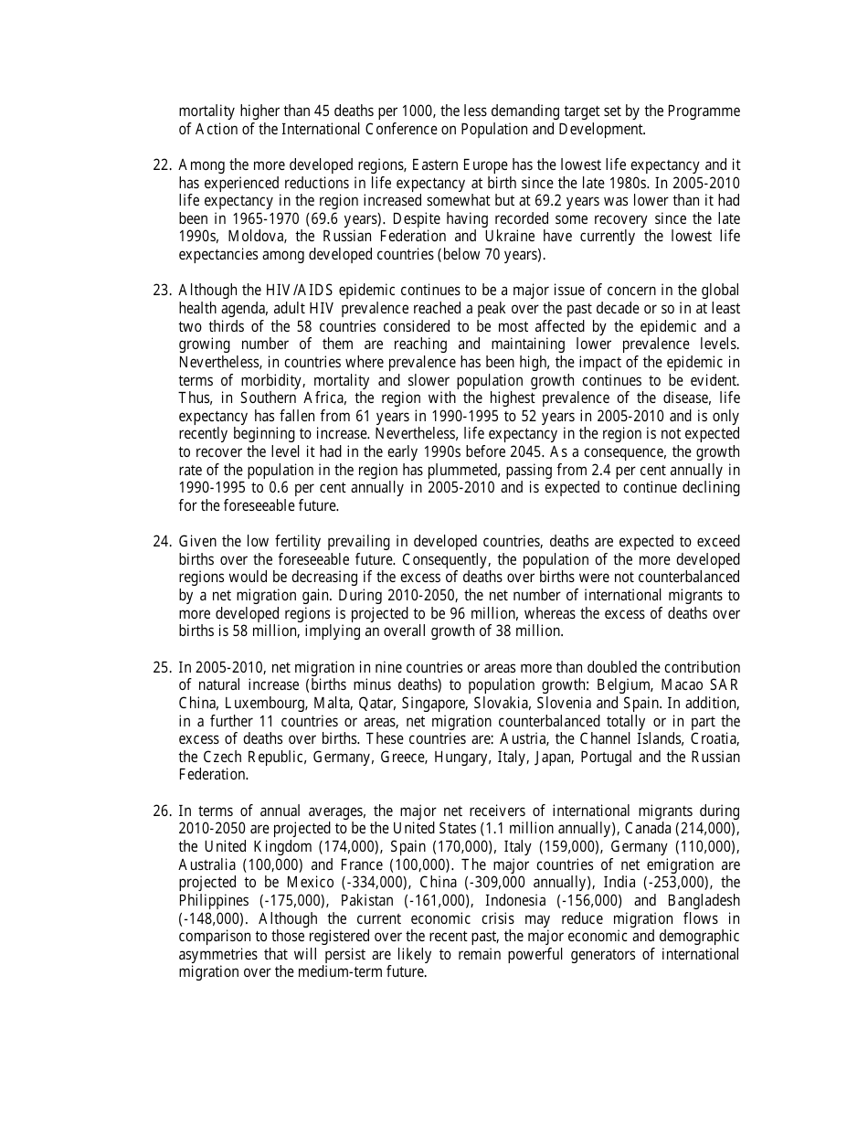 World Population to Exceed 9 Billion by 2050: Developing Countries to Add 2.3 Billion Inhabitants With 1.1 Billion Aged Over 60 and 1.2 Billion of Working Age - Press Release, Page 7