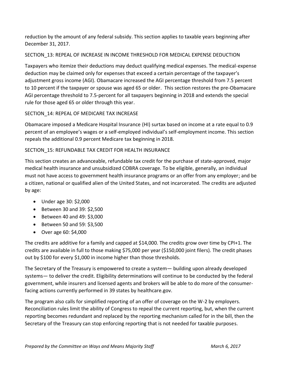 Repeal and Replace of Health-Related Tax Policy, Page 3
