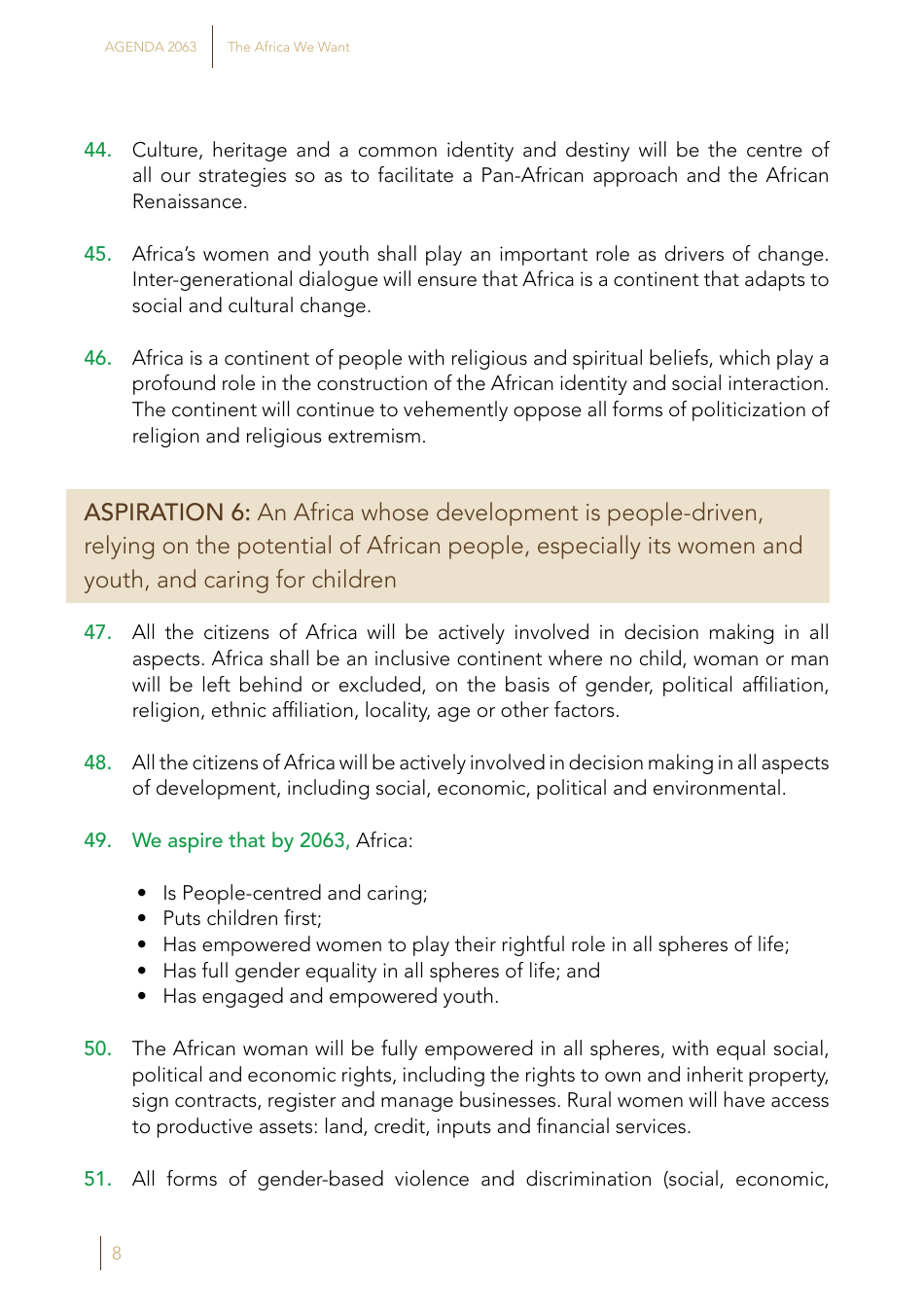 Agenda 2063: the Africa We Want, Page 10