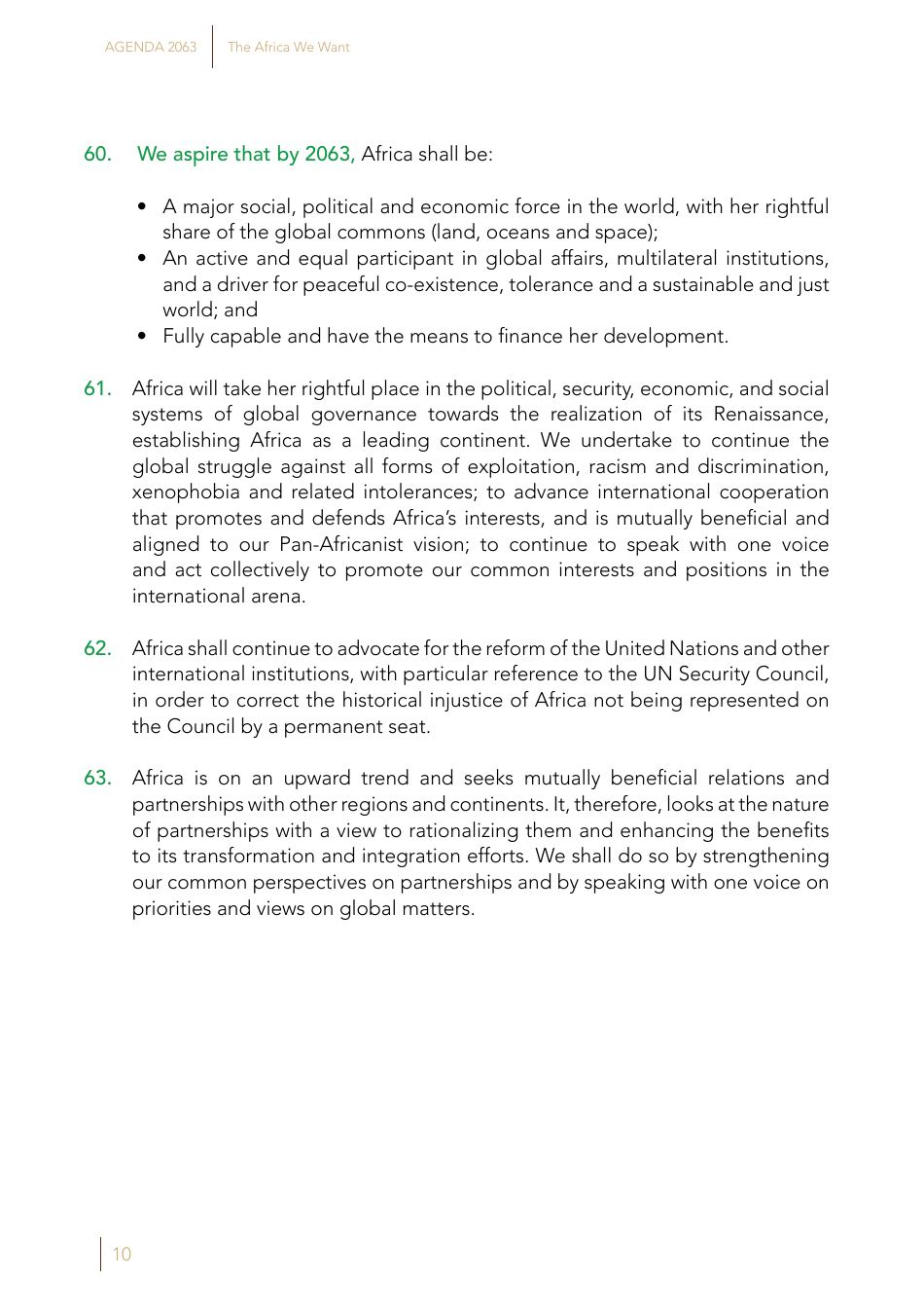 Agenda 2063: the Africa We Want, Page 12