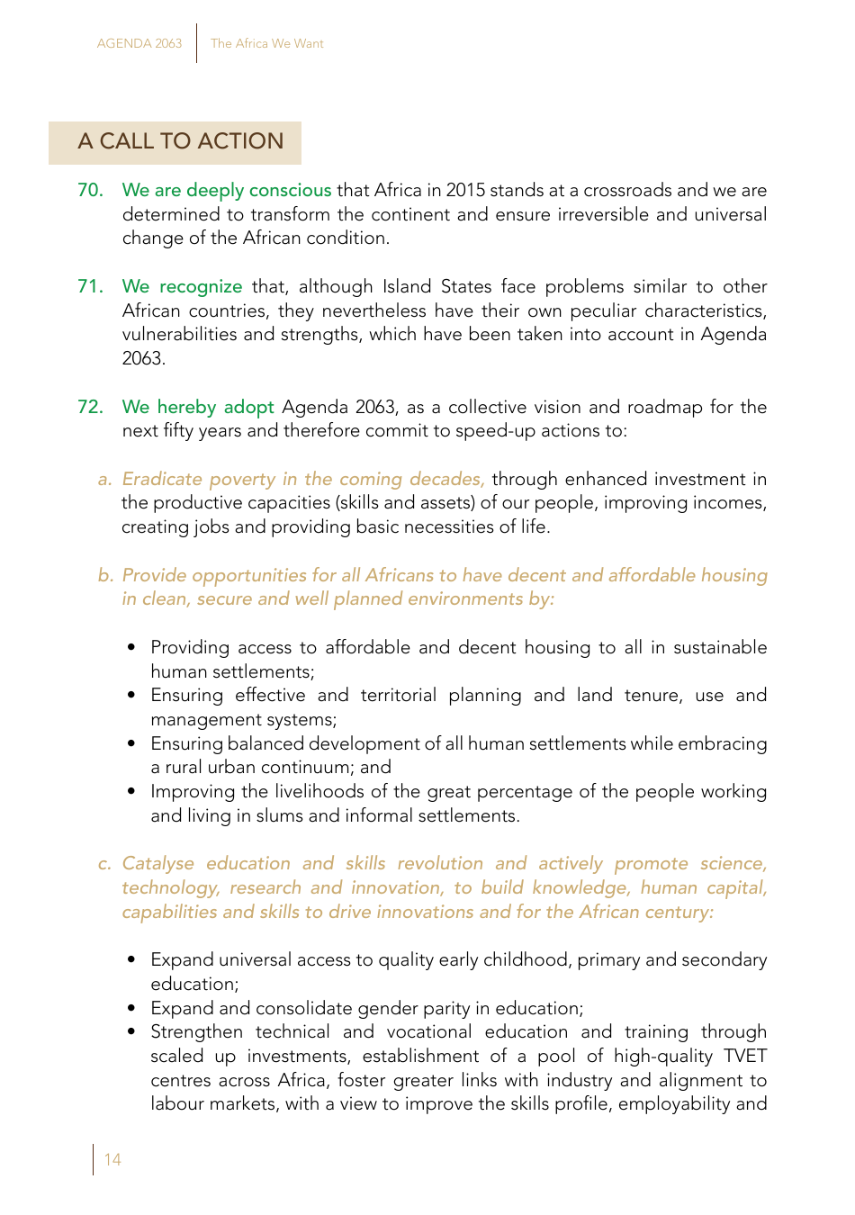 Agenda 2063: the Africa We Want, Page 16