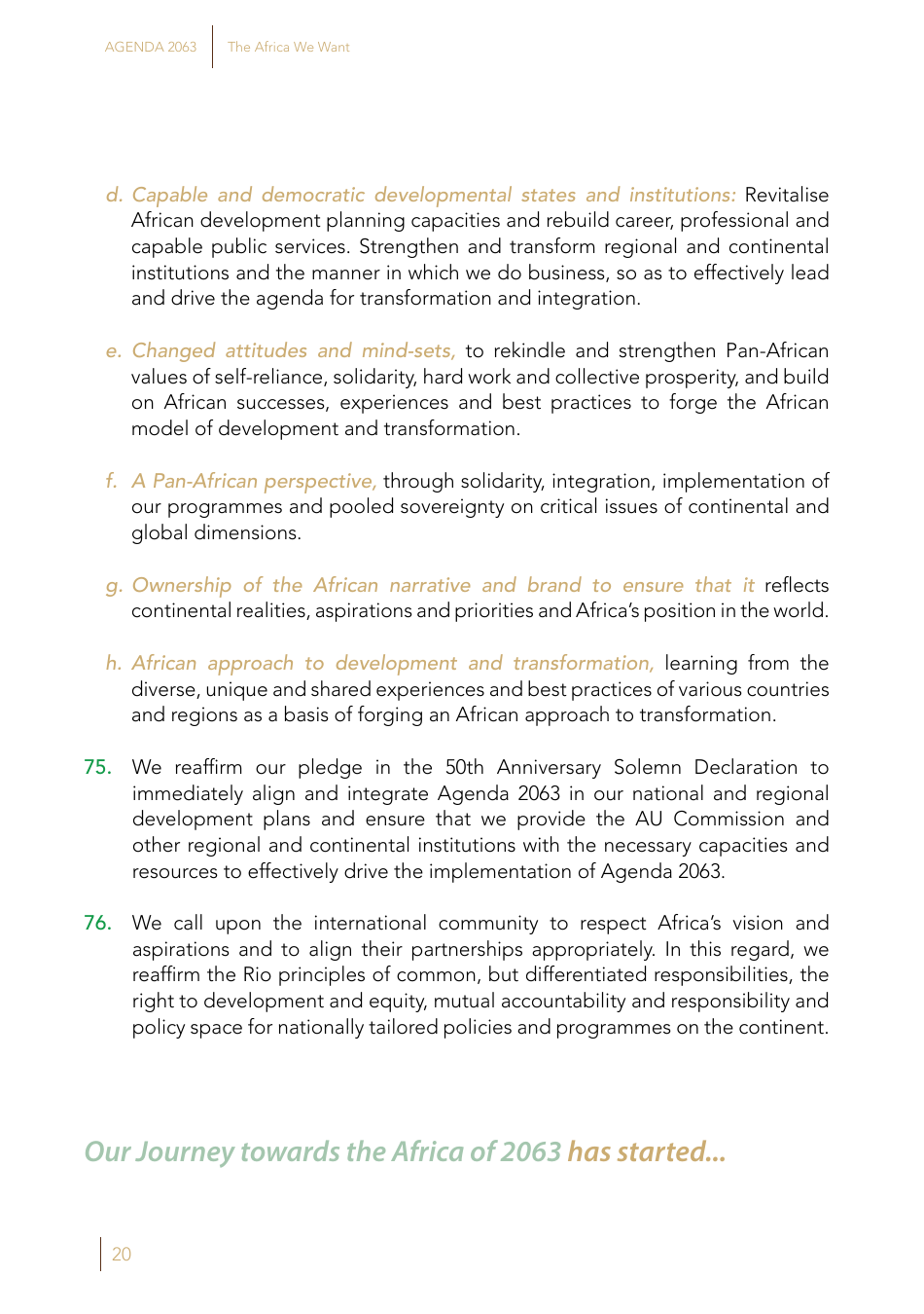 Agenda 2063: the Africa We Want, Page 22