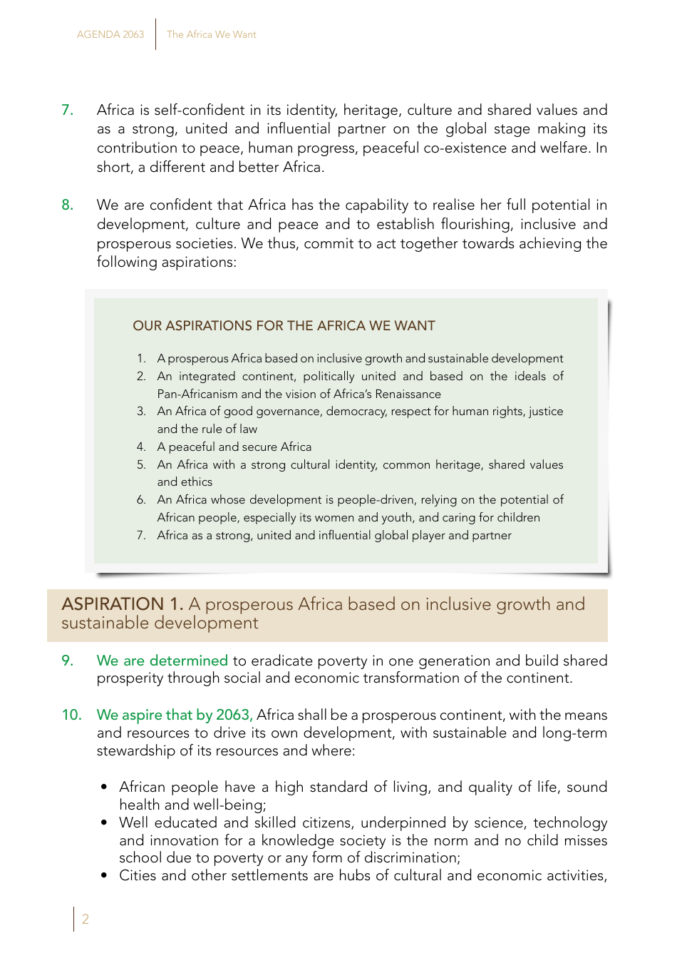Agenda 2063: the Africa We Want, Page 4