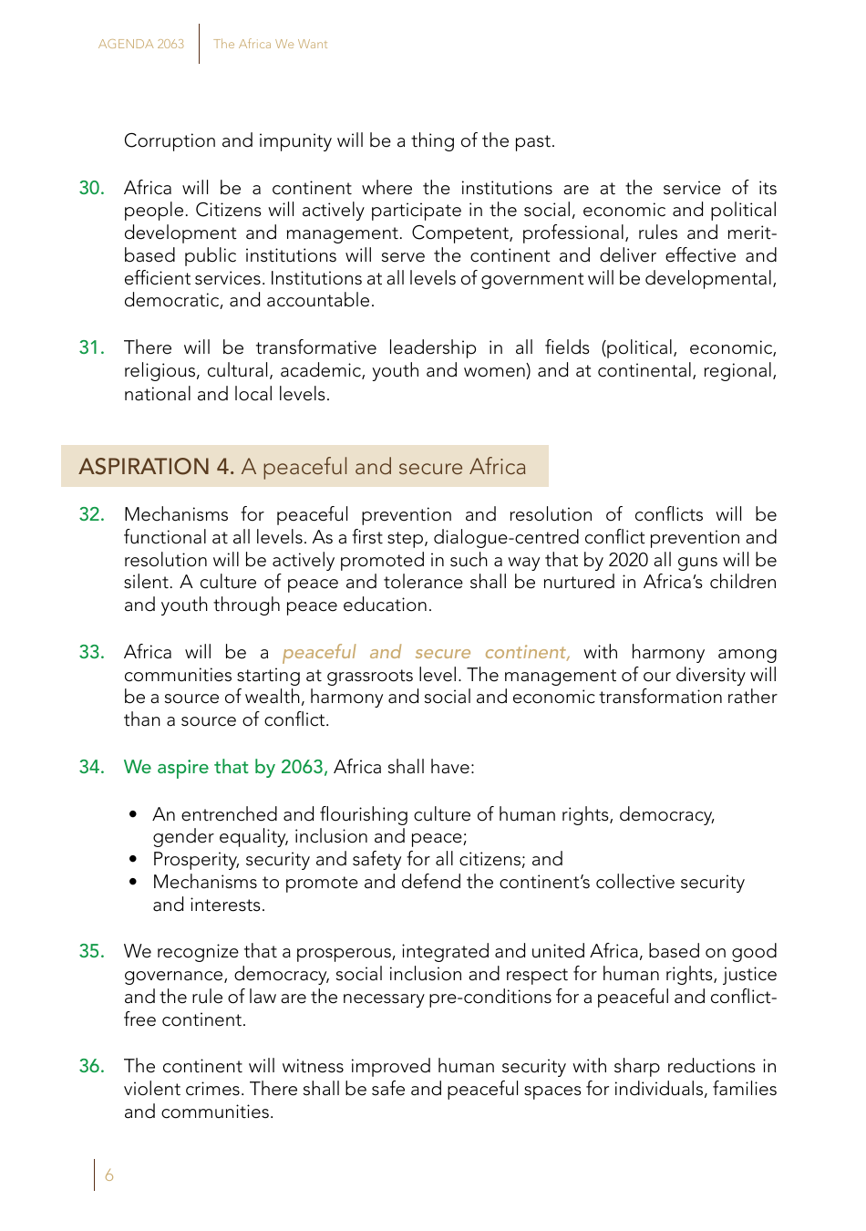 Agenda 2063: the Africa We Want, Page 8