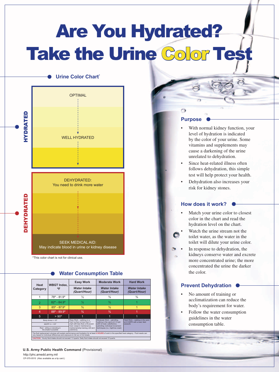 Urine Color Test - determine your hydration status