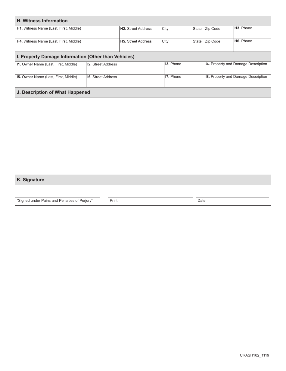 Motor Vehicle Crash Operator Report - Massachusetts, Page 5
