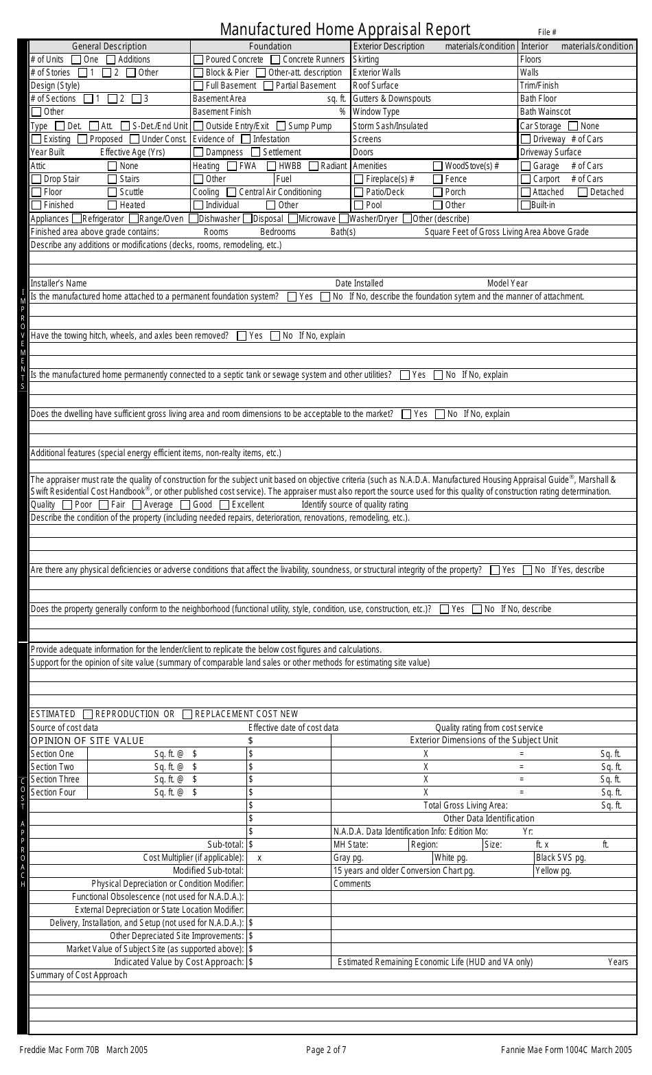 Fannie Mae Form 1004C Manufactured Home Appraisal Report, Page 2