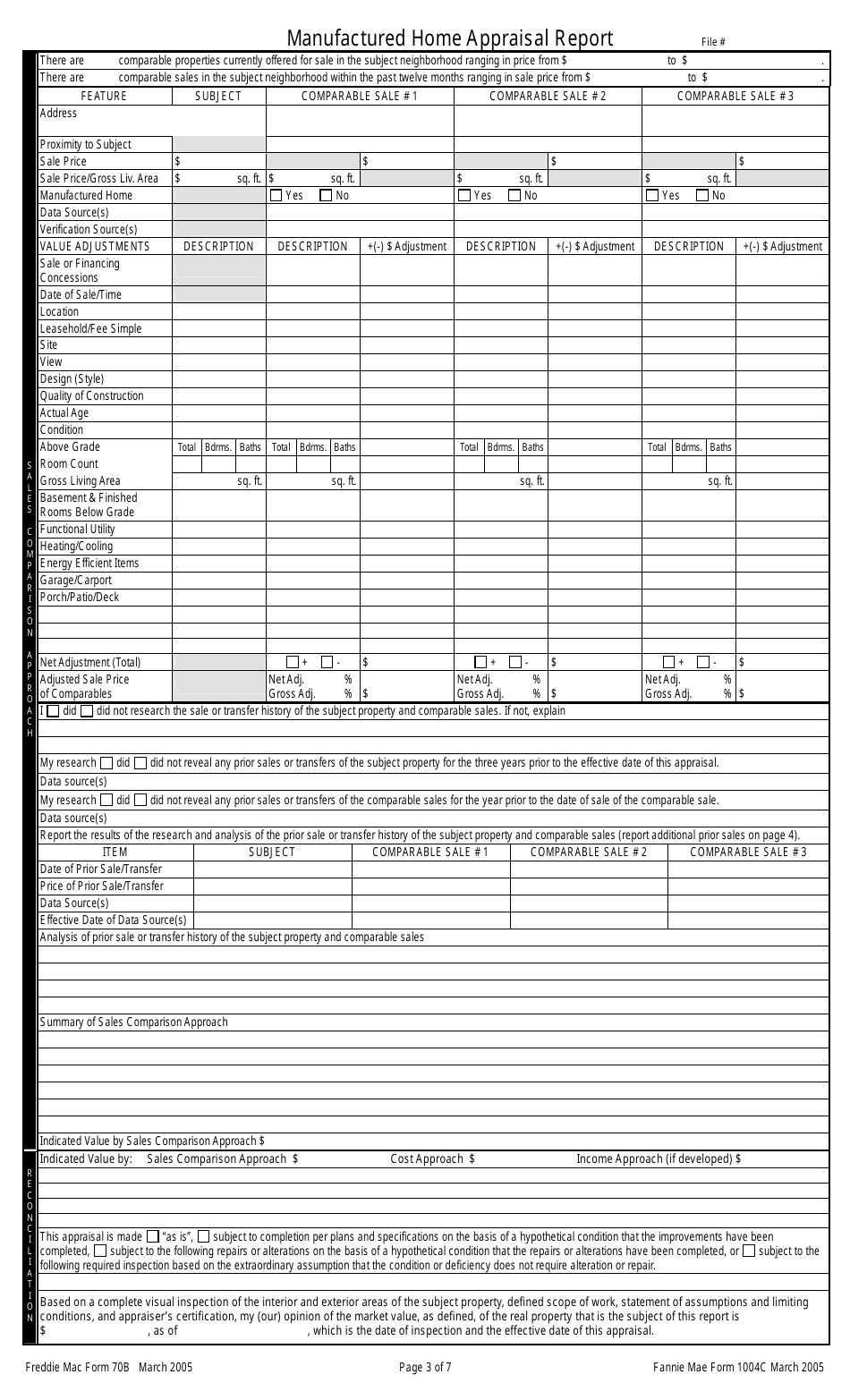 Fannie Mae Form 1004C Manufactured Home Appraisal Report, Page 3