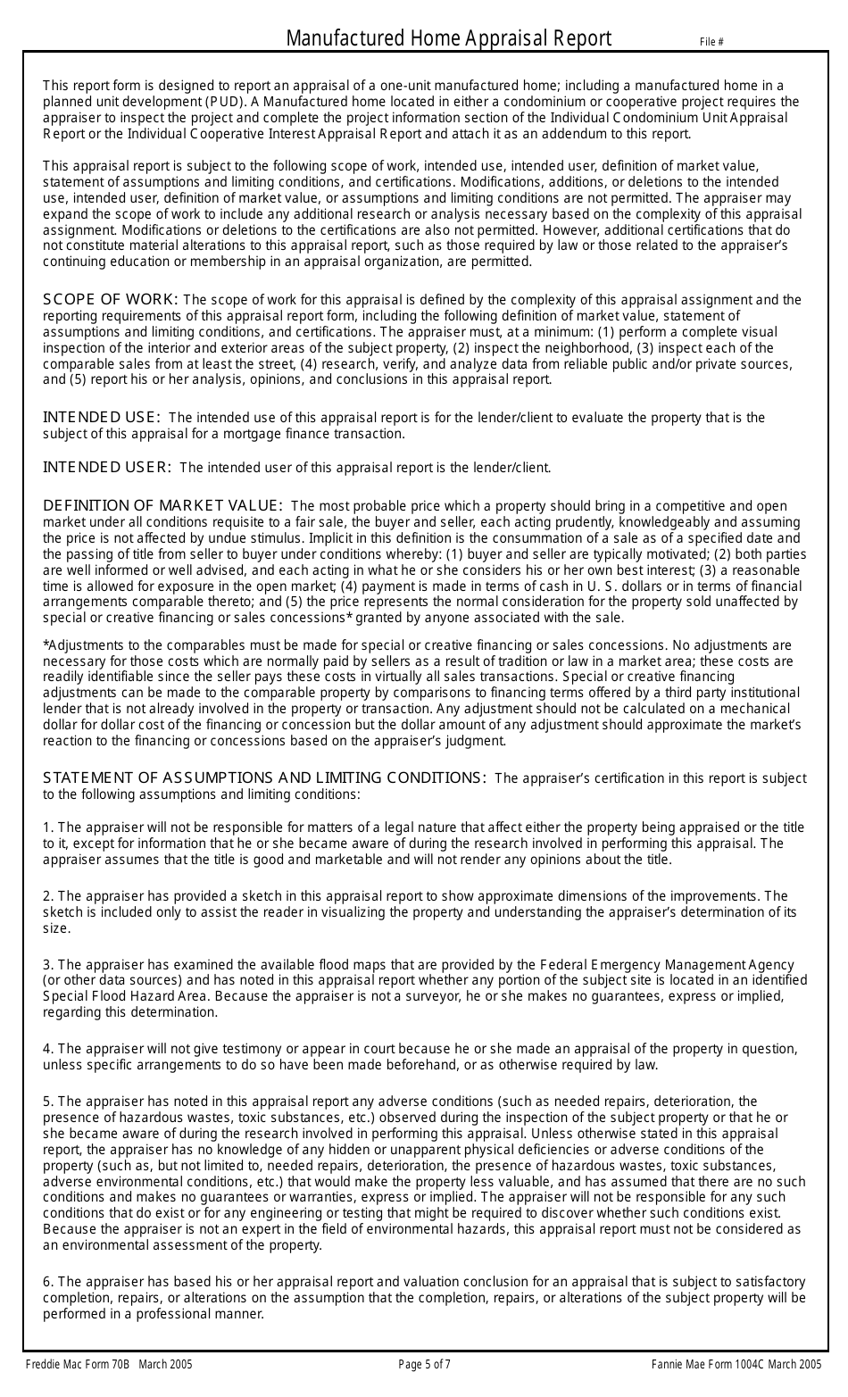 Fannie Mae Form 1004C Manufactured Home Appraisal Report, Page 5