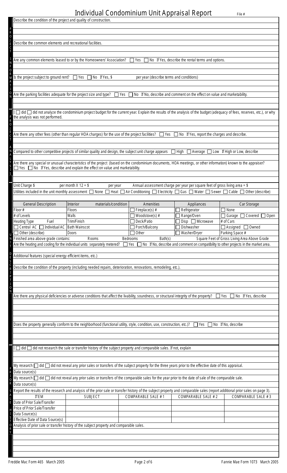 Fannie Mae Form 1073 - Fill Out, Sign Online and Download Printable PDF ...