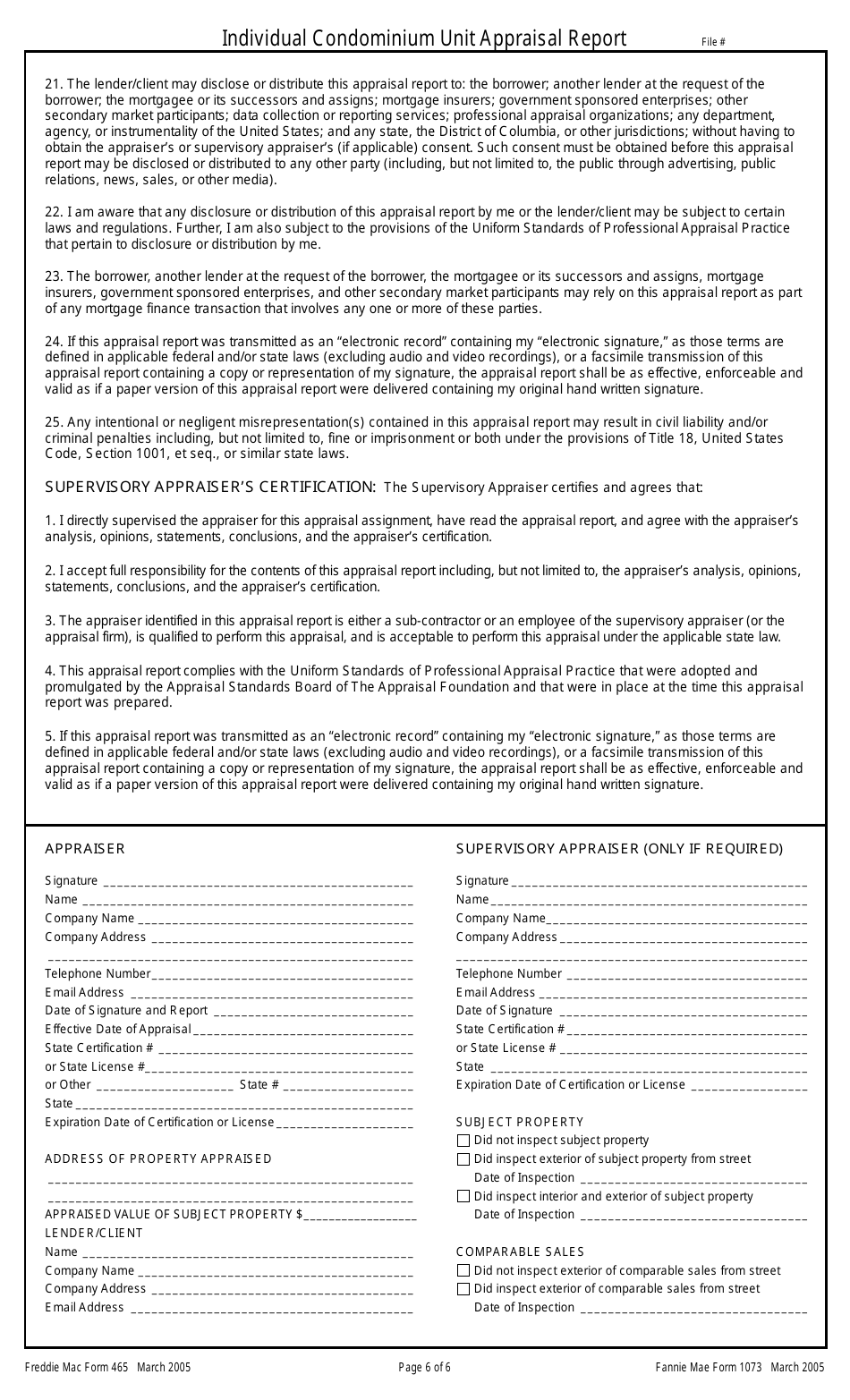 Fannie Mae Form 1073 - Fill Out, Sign Online and Download Printable PDF ...